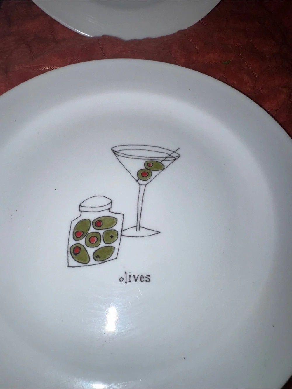 Signature Housewares Ursula Dodge Martini Cocktail Appetizer Salad Plates Set of